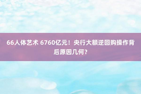 66人体艺术 6760亿元！央行大额逆回购操作背后原因几何？