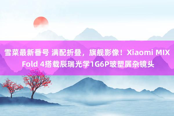 雪菜最新番号 满配折叠，旗舰影像！Xiaomi MIX Fold 4搭载辰瑞光学1G6P玻塑羼杂镜头