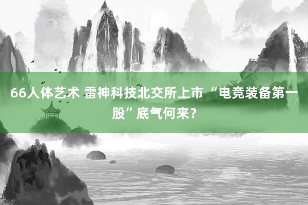 66人体艺术 雷神科技北交所上市 “电竞装备第一股”底气何来？