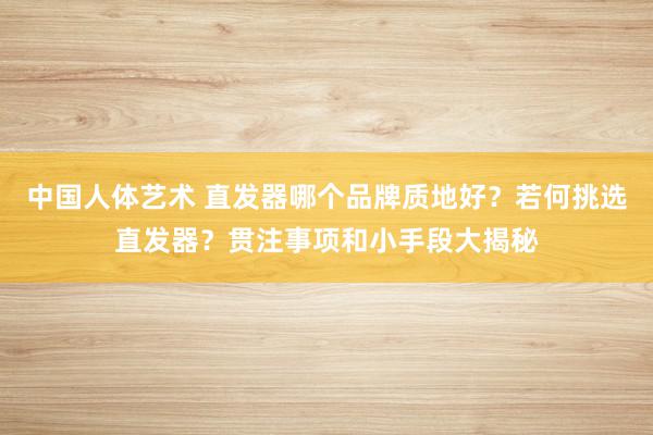 中国人体艺术 直发器哪个品牌质地好？若何挑选直发器？贯注事项和小手段大揭秘