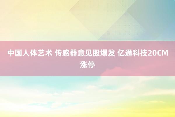 中国人体艺术 传感器意见股爆发 亿通科技20CM涨停