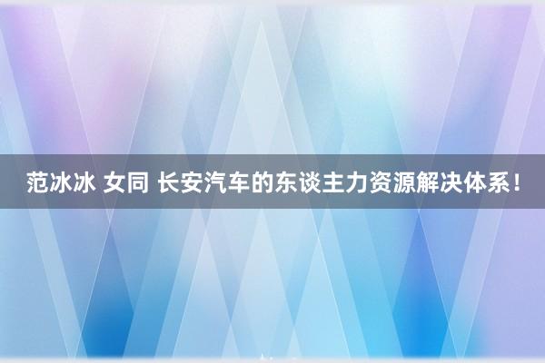 范冰冰 女同 长安汽车的东谈主力资源解决体系！