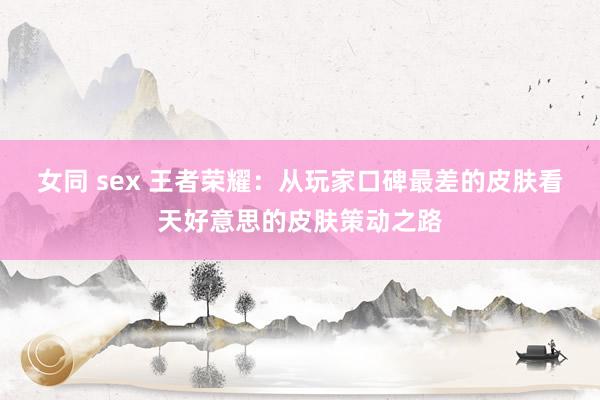 女同 sex 王者荣耀：从玩家口碑最差的皮肤看天好意思的皮肤策动之路