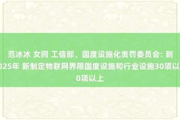 范冰冰 女同 工信部、国度设施化责罚委员会: 到2025年 新制定物联网界限国度设施和行业设施30项以上