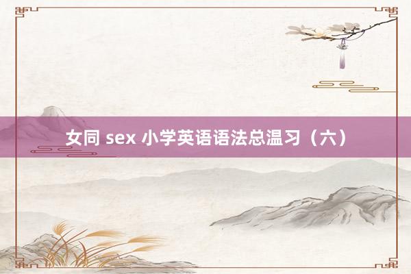 女同 sex 小学英语语法总温习（六）